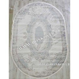 Ковер Турция Для Гостиной Дизайн 93 Серый с Голубым Овал