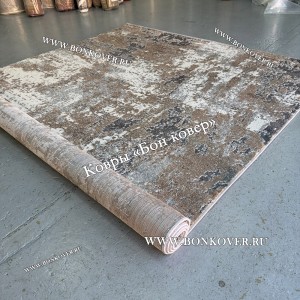 Абстрактный Ковер Серый с Коричневым Дизайн 03